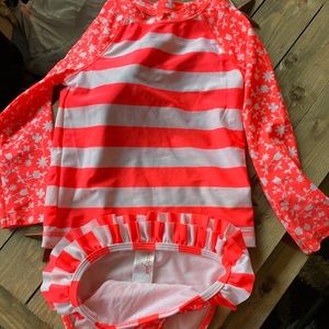 Girls suit with rash guard top